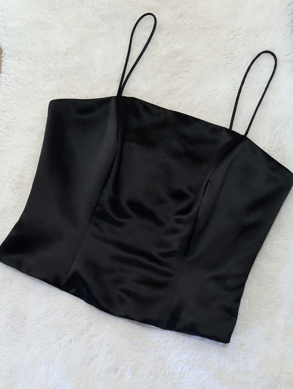 Black Satin Corset Camisole